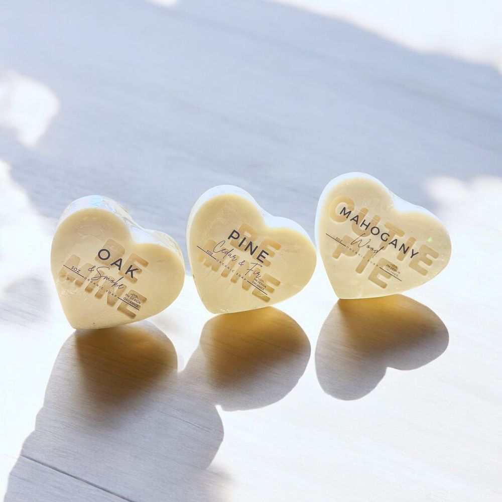 Organic triple  butter Heart Soaps Set Valentine's Day‎ Romance Gift Set
